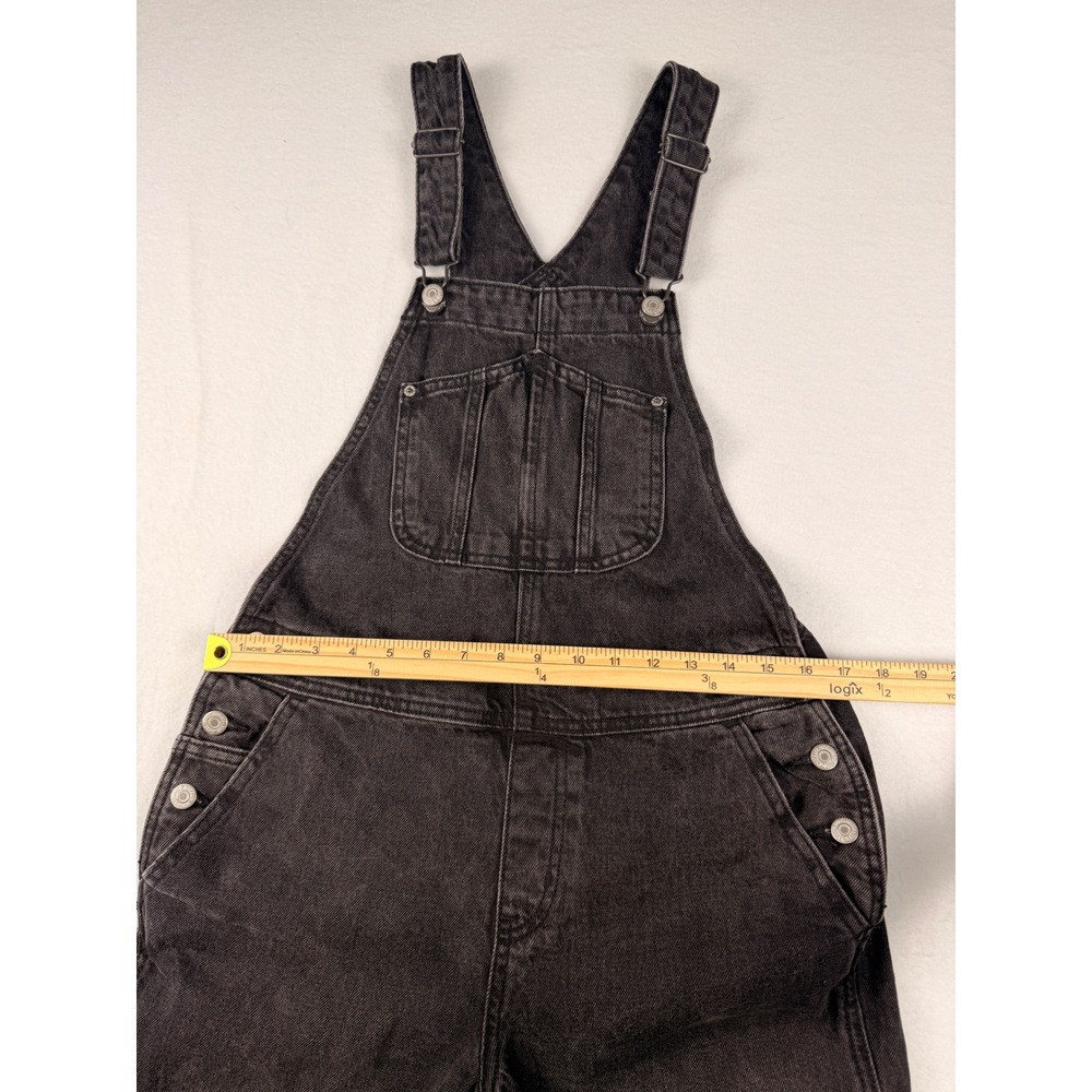 Old Navy Womens Black Denim Overalls Straight Leg Cotton Dungarees Size 6 - Picture 3 of 7